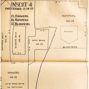 1913 Mary Frances Sewing Pattern Doll Rompers Bloomers Drawers Crafts DWSS11